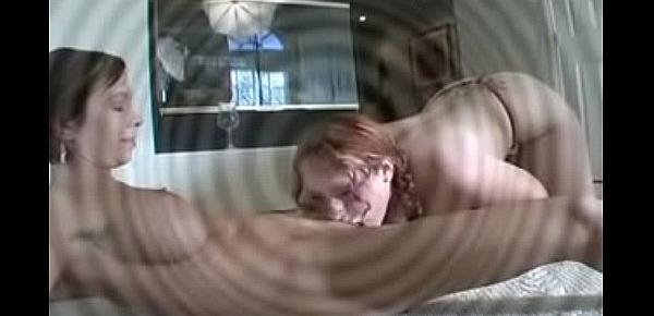  Lesbian pussy squirting in her redhead mouth